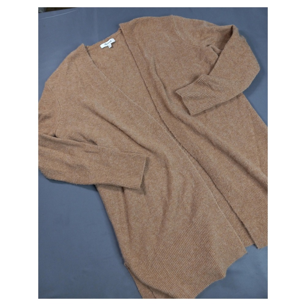 Madewell Kent Cardigan Sweater Womens Small Tan Merino Wool Alpaca Open Front